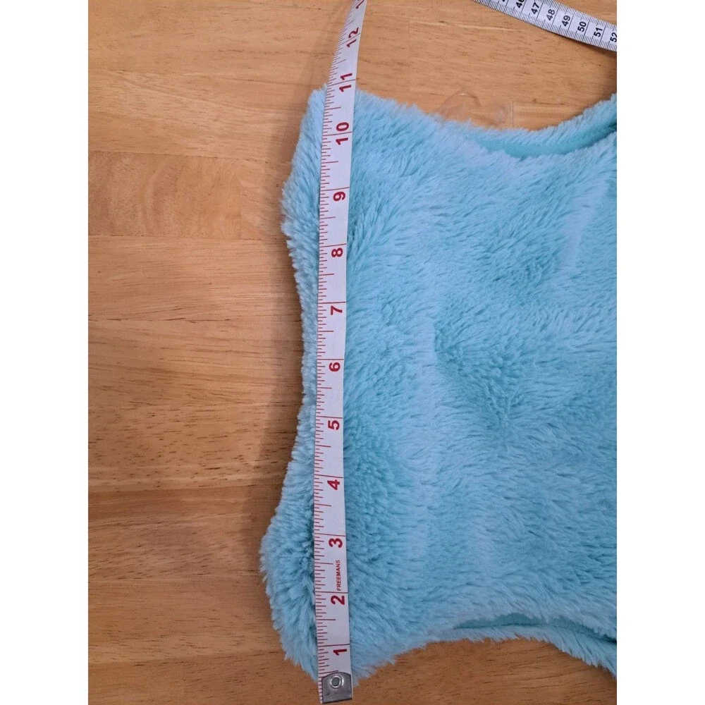 Beautees Aqua Blue Faux Fur Vest Girls Small Soft Cozy Lined